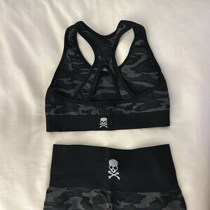 Camo black soulcycle workout set